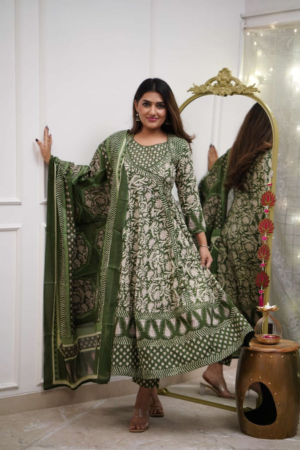 Beautiful Anahrakha style anarkali full flair suit